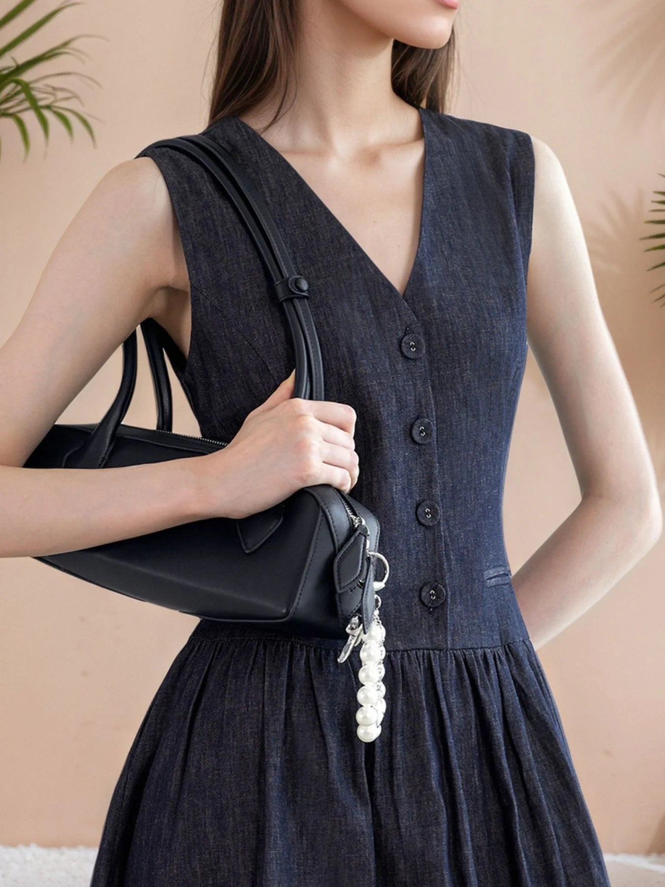 Navy Blue Timeless Lined Dress for Effortless Elegance and Everyday Style