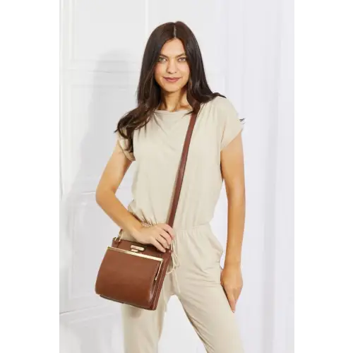 Pebbled Vegan Leather Crossbody Chestnut One Size