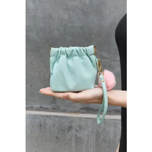 Mint Faux Leather Pouch