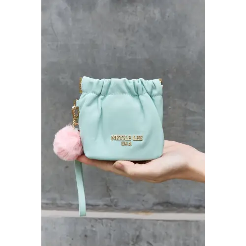 Mint Faux Leather Pouch