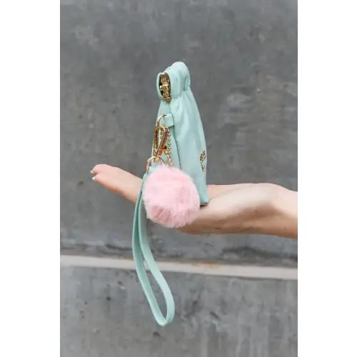 Mint Faux Leather Pouch