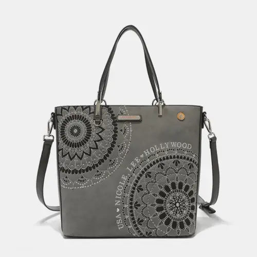 Metallic Rhinestone Tote Bag