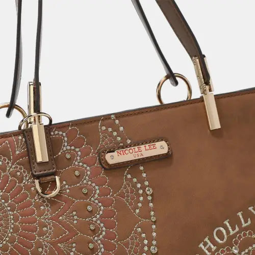 Metallic Rhinestone Tote Bag