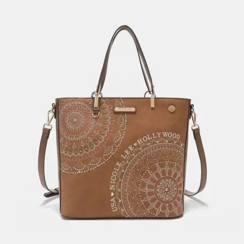 Metallic Rhinestone Tote Bag