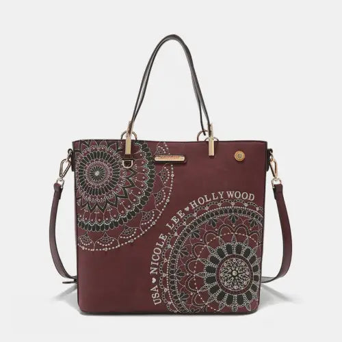 Metallic Rhinestone Tote Bag