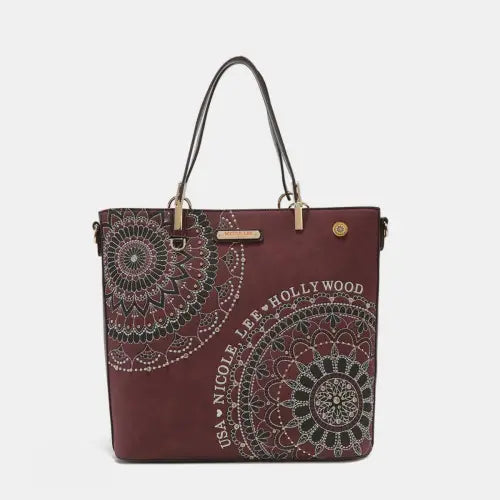 Metallic Rhinestone Tote Bag