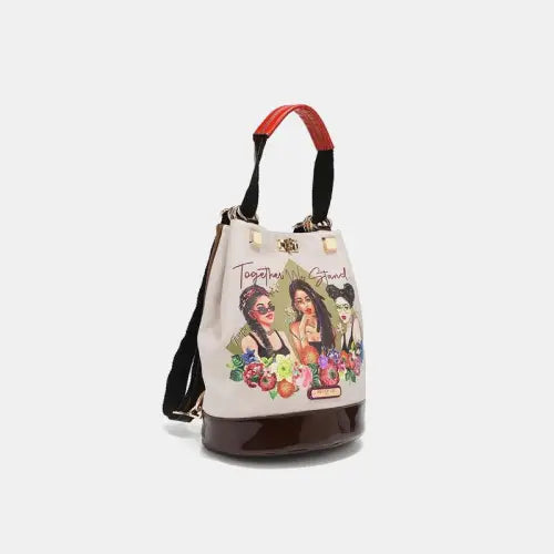 Floral Multifunctional Bucket Bag
