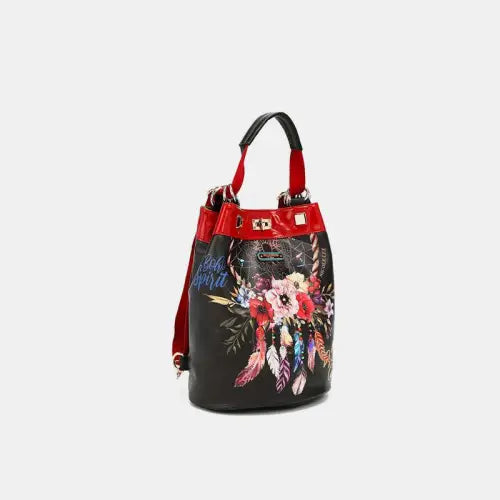 Floral Multifunctional Bucket Bag