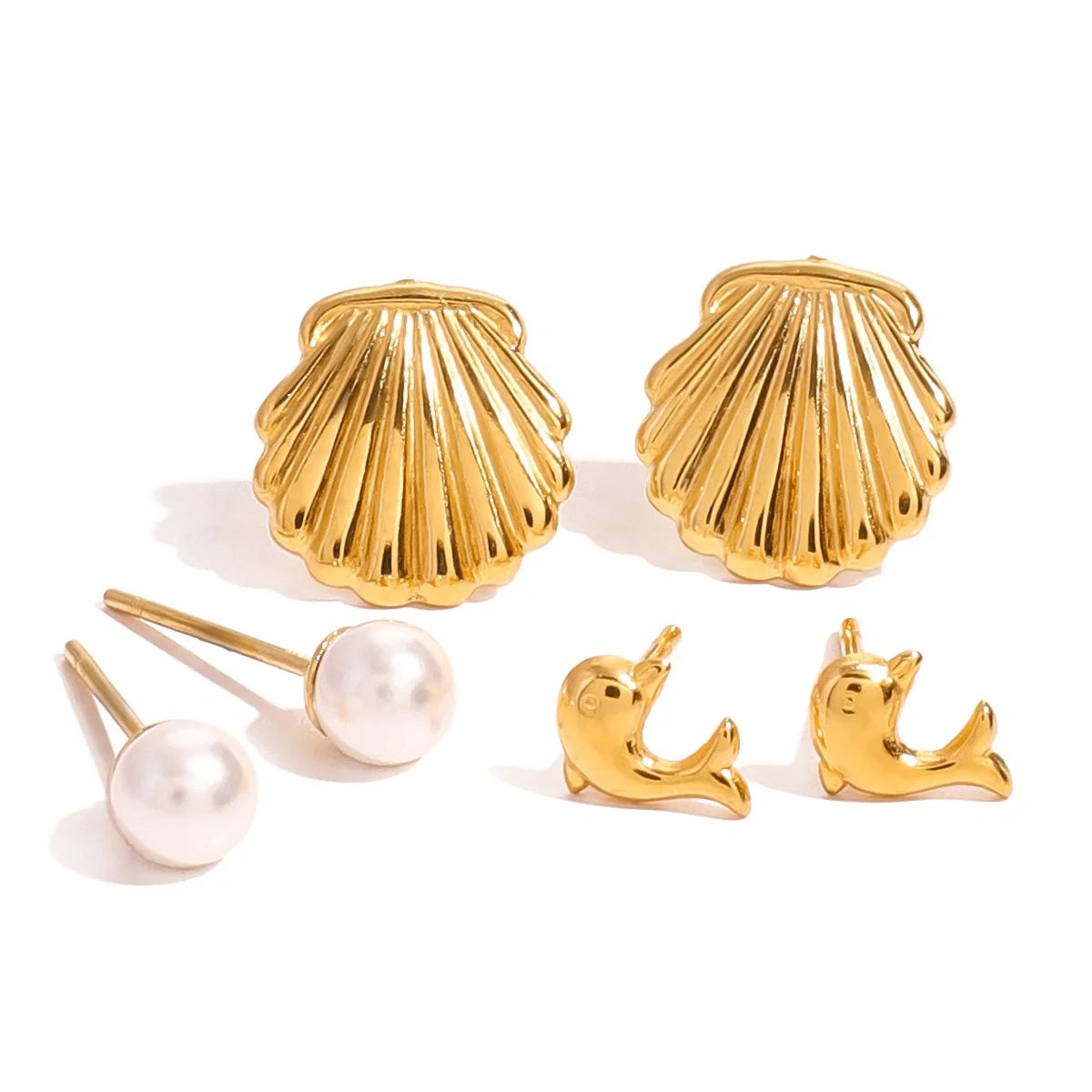 Ocean Dolphin Pearl Earrings