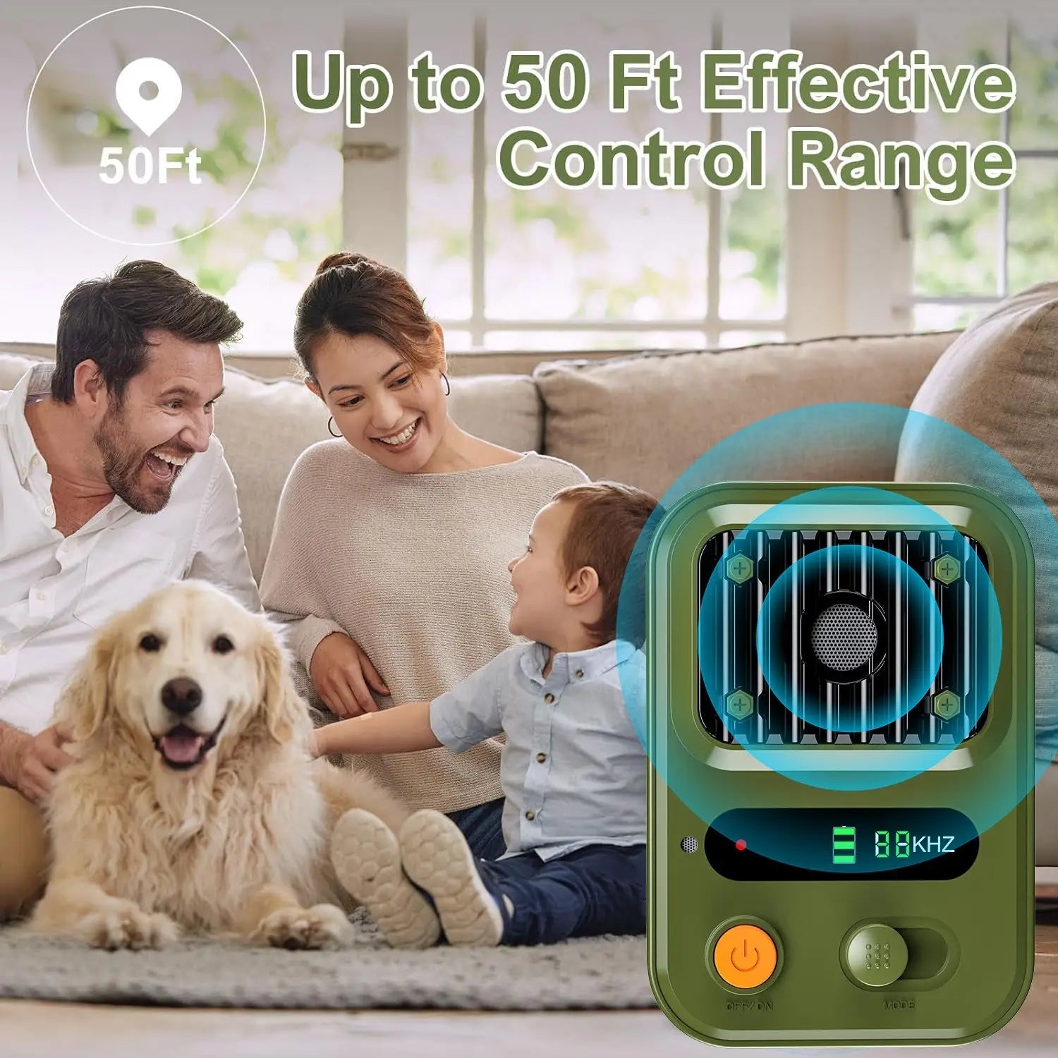 USB Rechargeable Color Screen Ultrasonic Dog Repeller - High-Power Anti-Bark Device