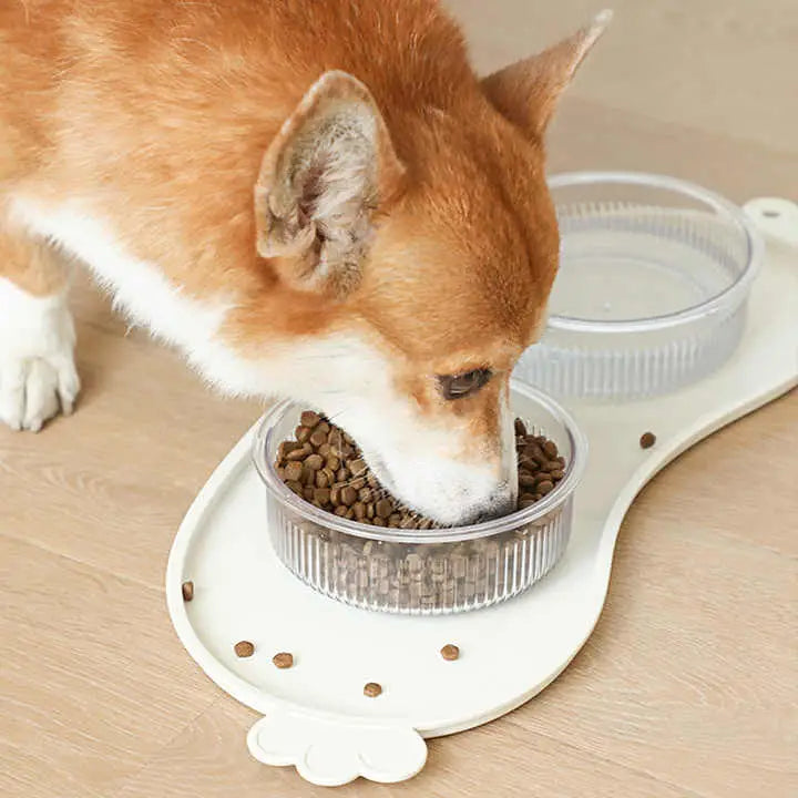 Non-Slip Pet Feeding Mat - Waterproof Dog & Cat Food Bowl Placemat with Raised Edges