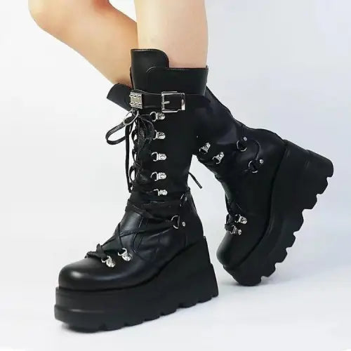 Authentic Lace Boots Black