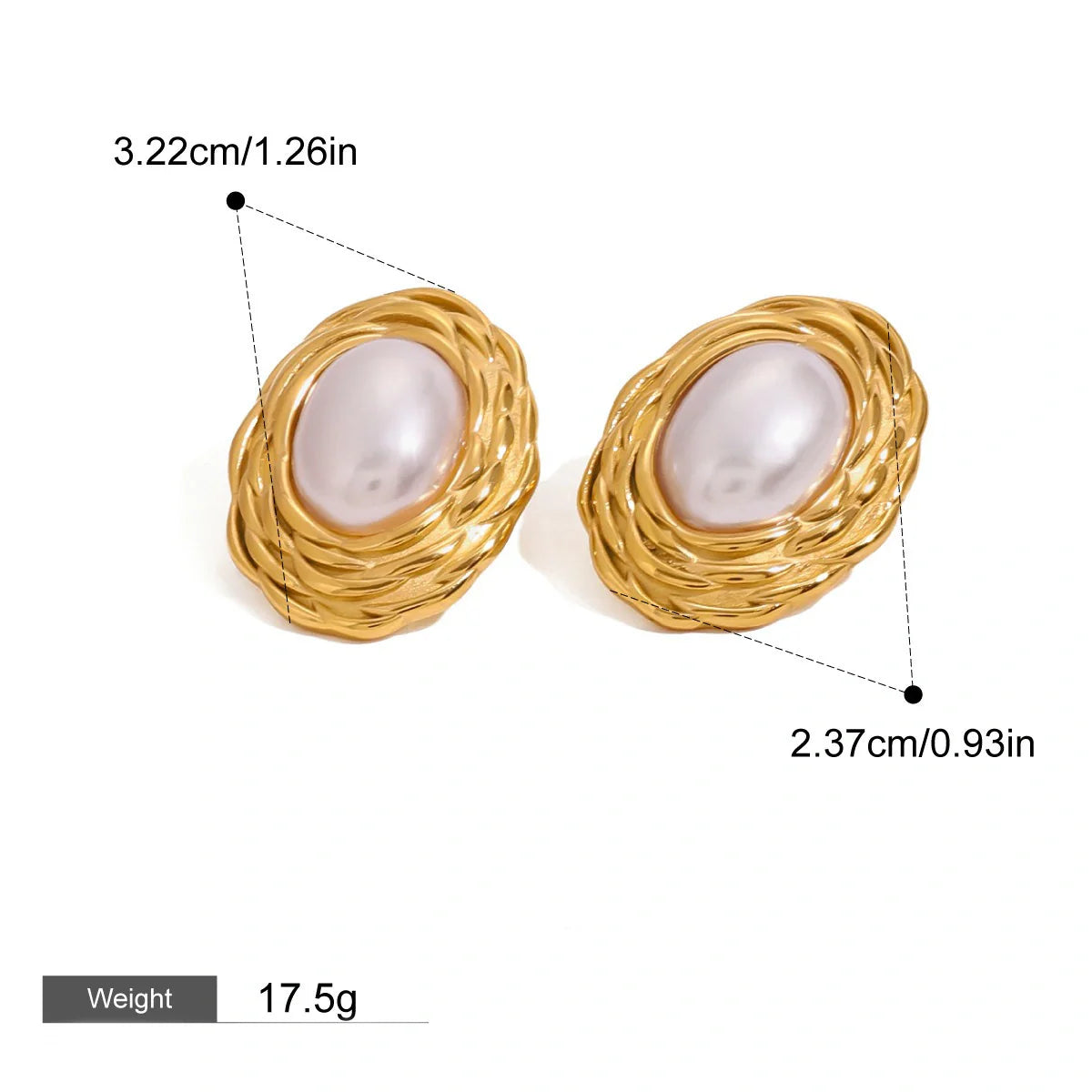 Oval Pearl Earrings