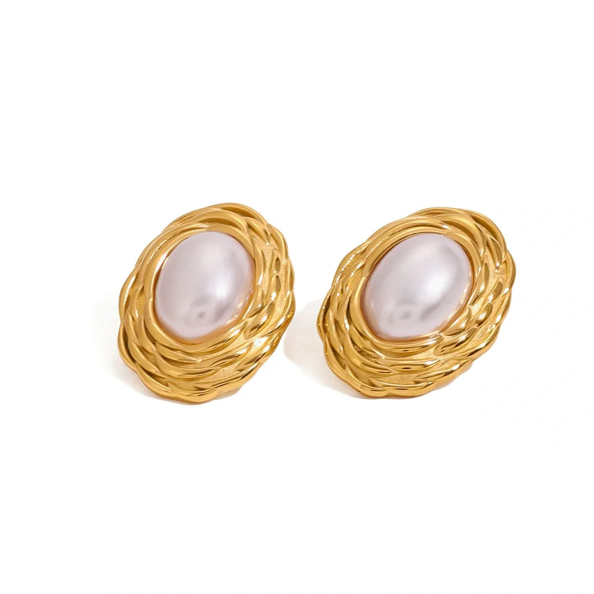 Oval Pearl Earrings