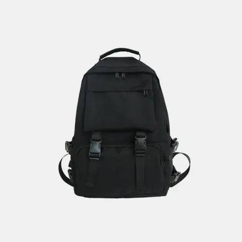 Oxford Cloth Adjustable Straps Backpack Black One Size