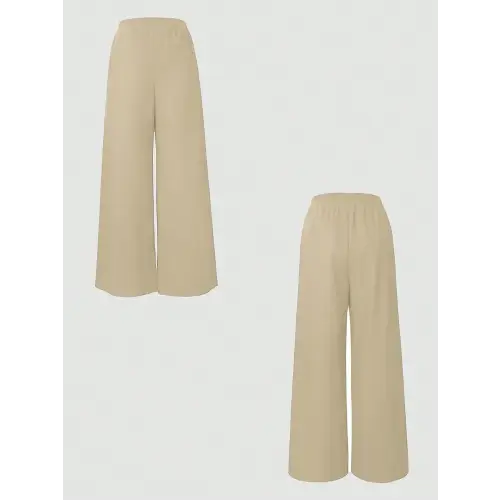 Buttoned Pocketed Cotton-Linen Set