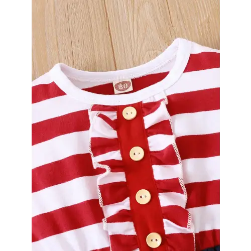 Patriotic Ruffled Baby Dress for Fourth of July Celebrations