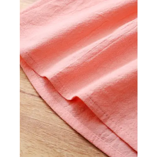 Cotton Baby Dress with Bow and Peter Pan Collar Ruffle