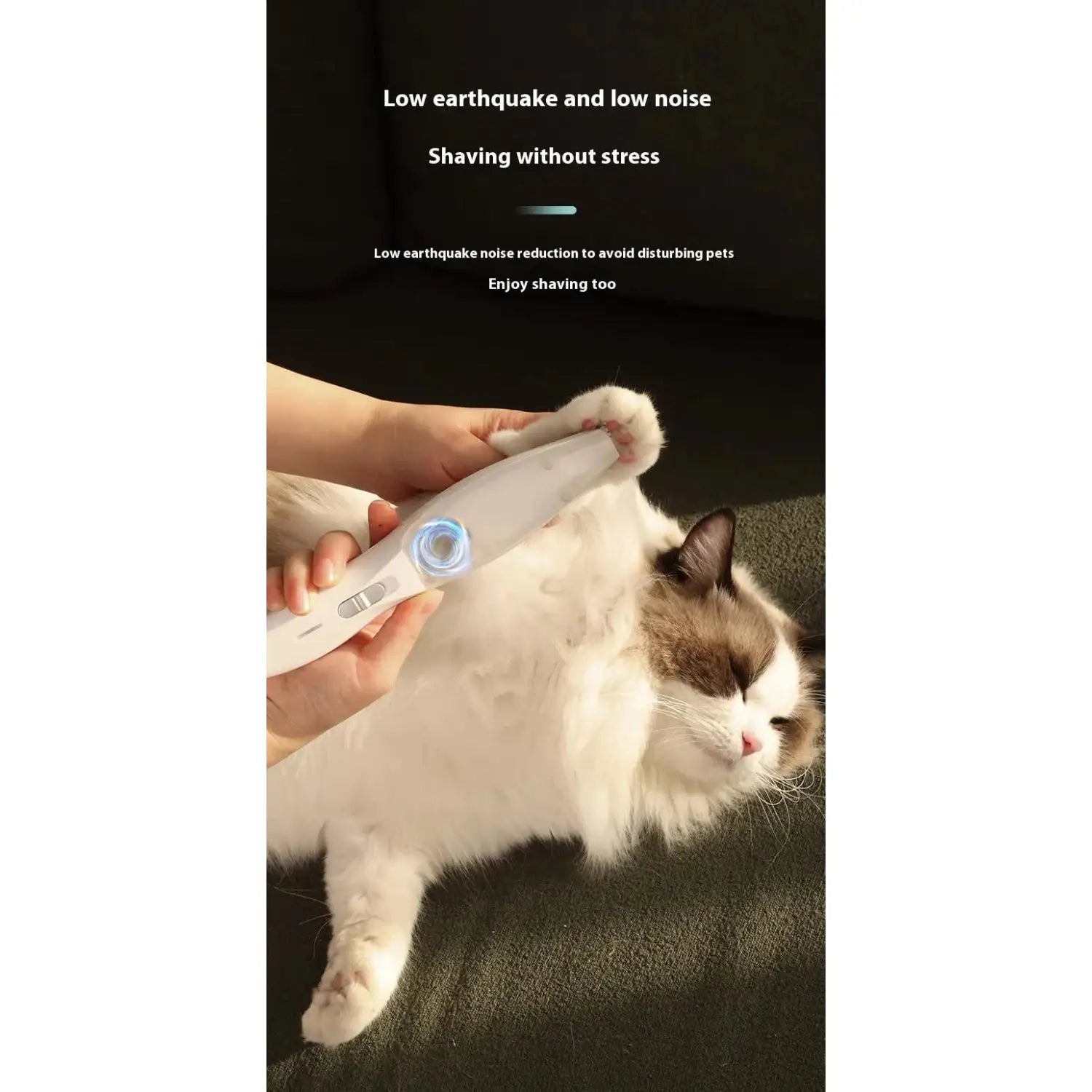 Rechargeable Pet Grooming Clipper with Built-in Vacuum - Low Noise Hair Trimmer