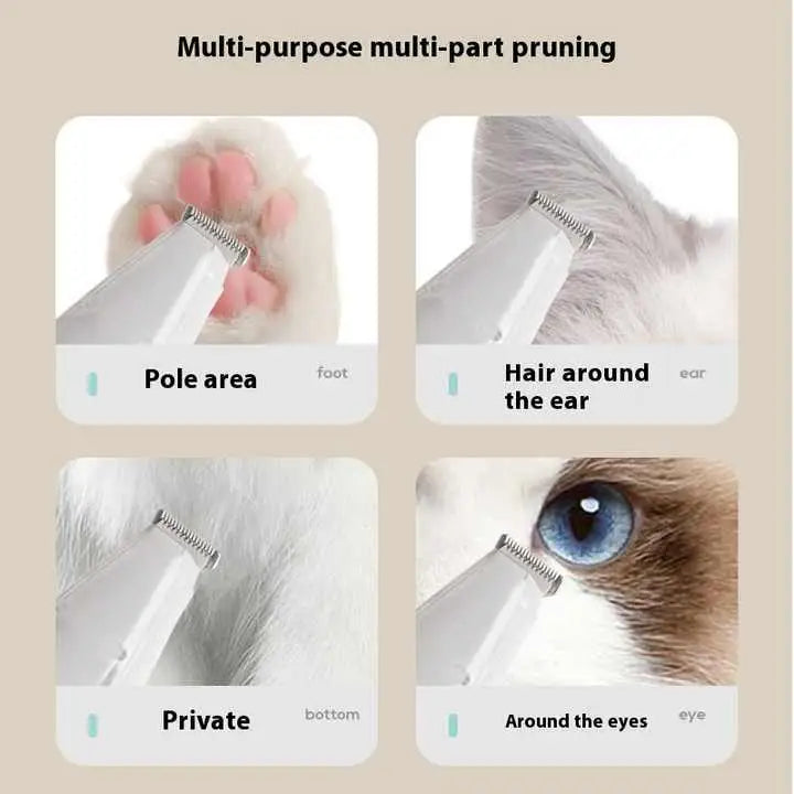 Rechargeable Pet Grooming Clipper with Built-in Vacuum - Low Noise Hair Trimmer