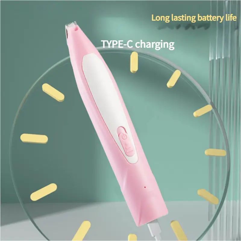 Electric Pet Hair Clipper with Type-C Charging, LED Light, and Grooming Accessories