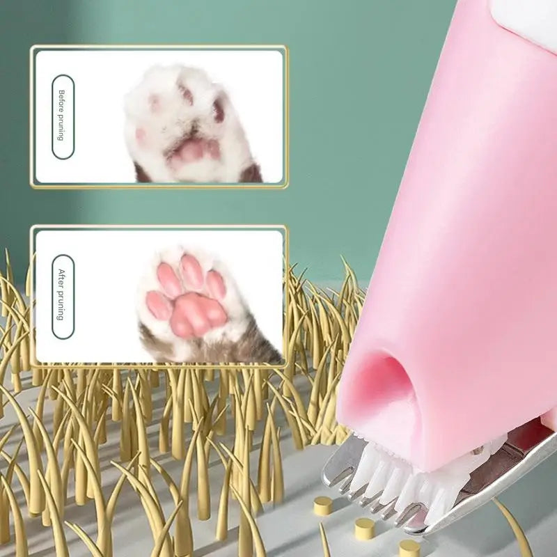 Electric Pet Hair Clipper with Type-C Charging, LED Light, and Grooming Accessories