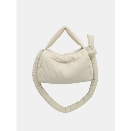 Puffy Nylon Crossbody Bag Beige One Size