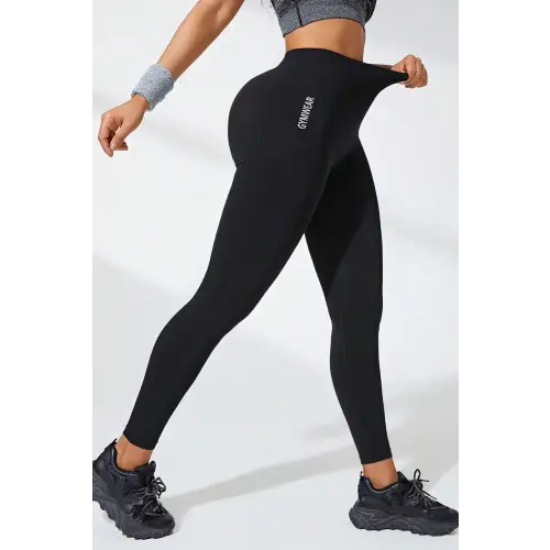 High Waist Active Leggings Stretch Comfort Black