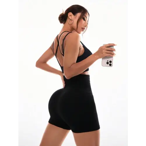 Black High Waist Active Shorts Elevate Your Workout