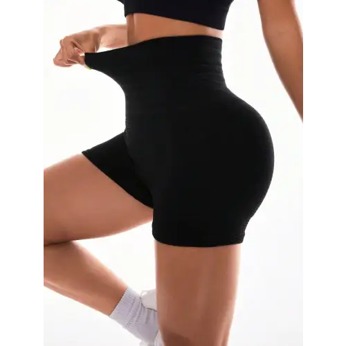 Black High Waist Active Shorts Elevate Your Workout Black