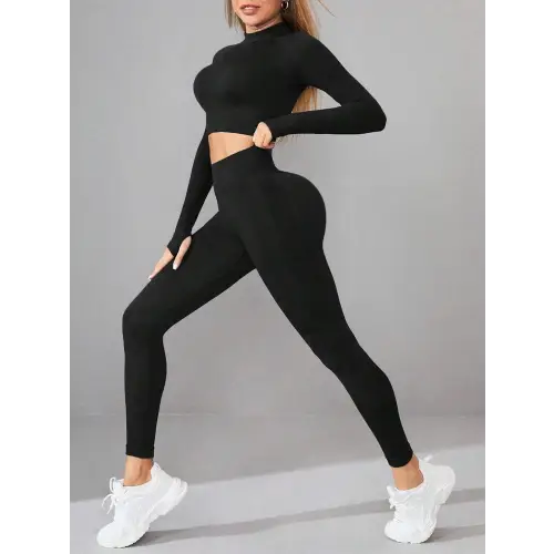 Mock Neck Leggings Active Set
