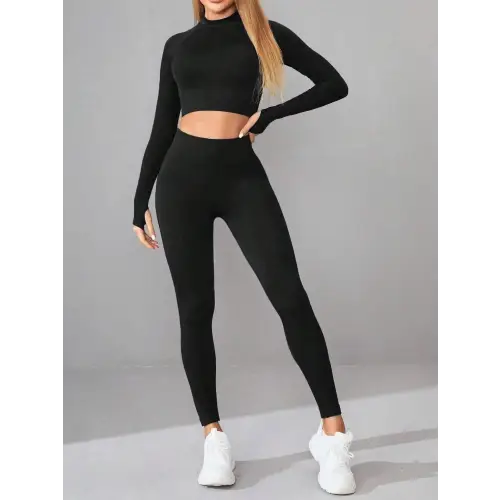 Mock Neck Leggings Active Set