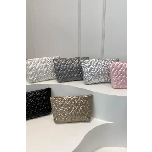 Rainbow of Ruched Heart Clutches for a Chic Cosmetic Upgrade