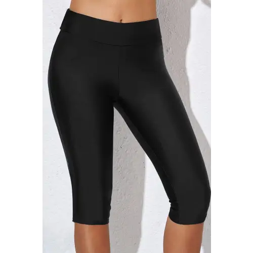 Romantic High Waist Swim Shorts Black