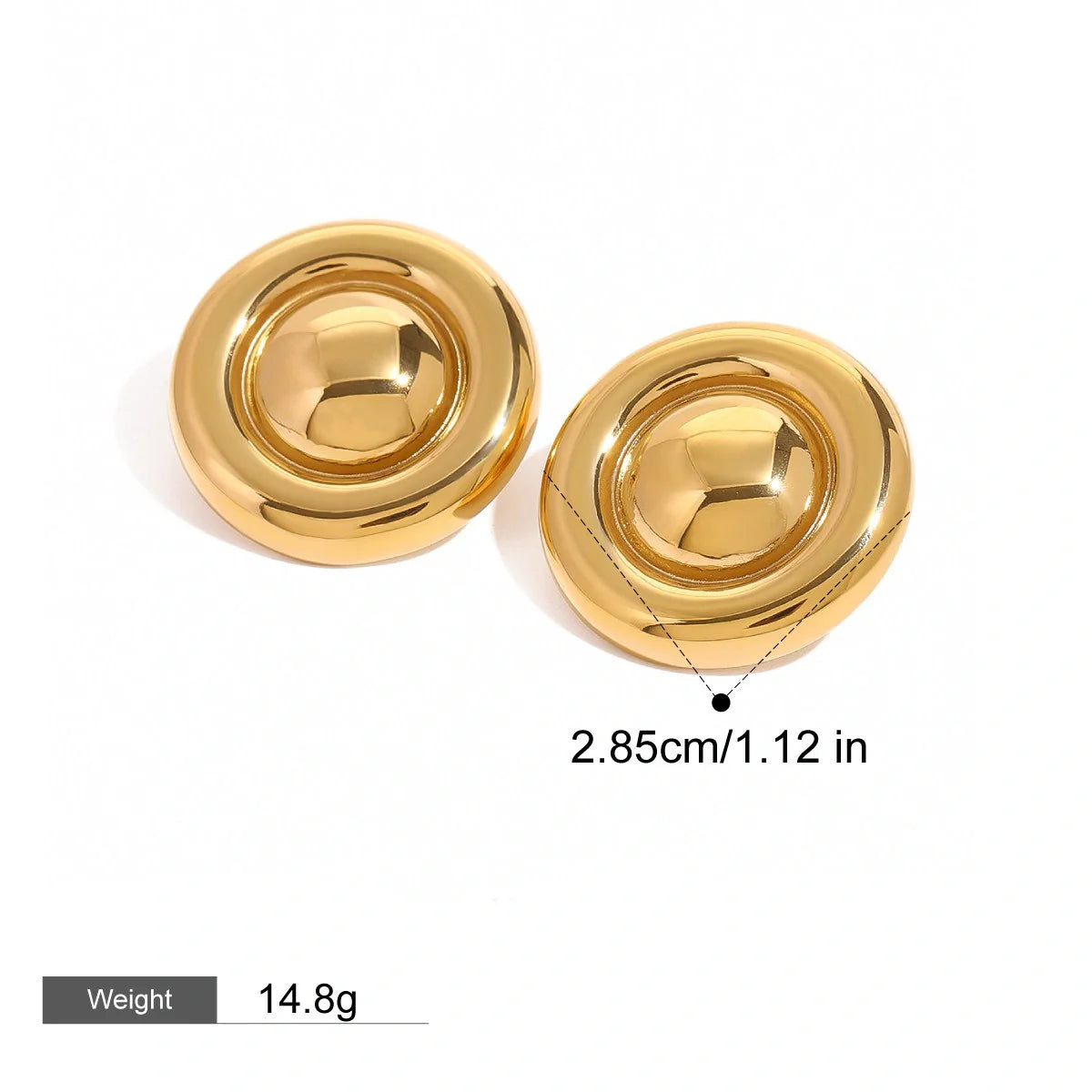 Round Earrings in Silver and Gold Colors