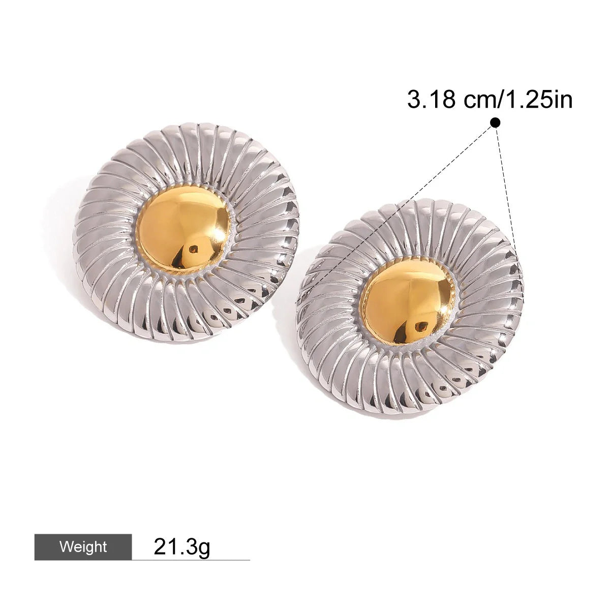 Round Earrings in Silver and Gold Colors