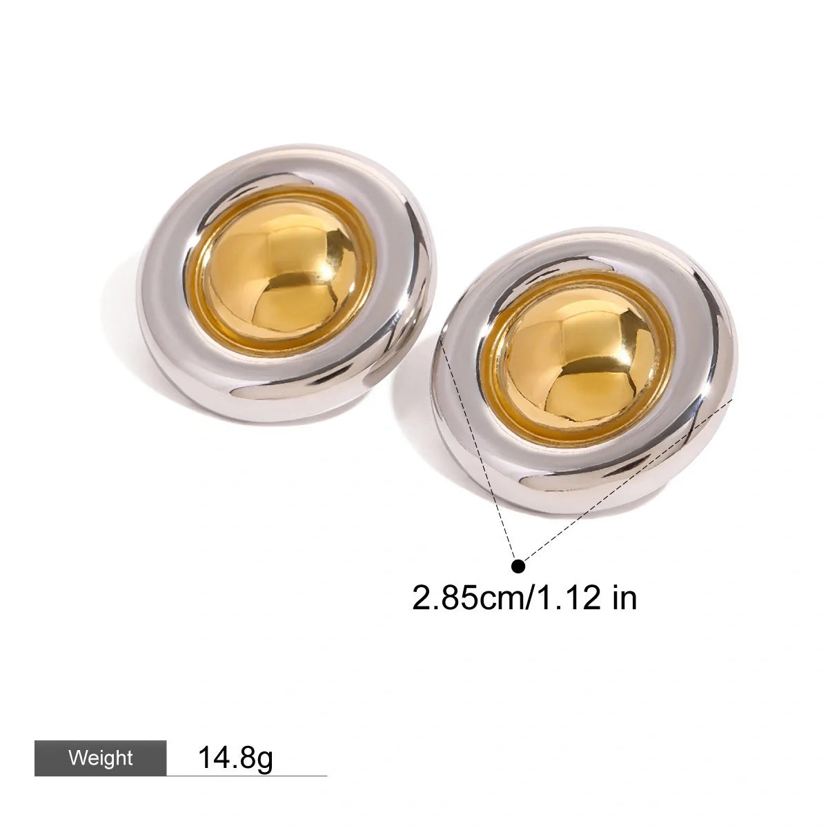 Round Earrings in Silver and Gold Colors