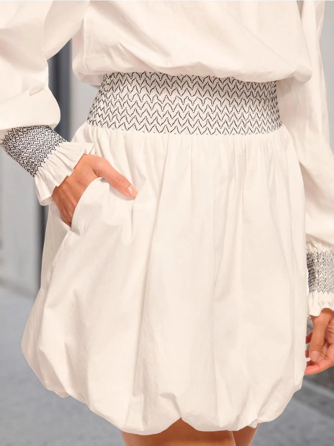 Ruffled Stretchy Cream Dress