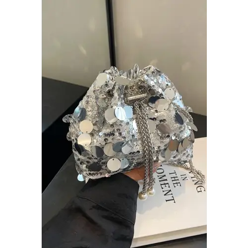 Shimmer in Style with the Drawstring Sequin Crossbody Bag