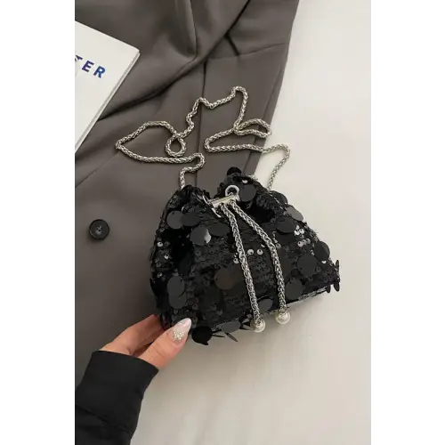 Shimmer in Style with the Drawstring Sequin Crossbody Bag