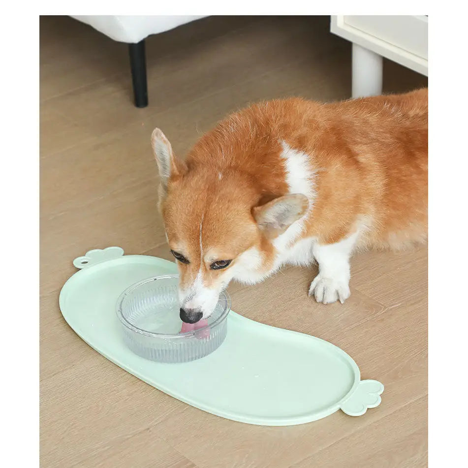 Non-Slip Pet Feeding Mat - Waterproof Dog & Cat Food Bowl Placemat with Raised Edges