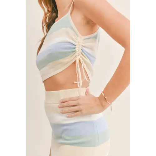 Striped Midi Skirt Set