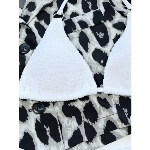 Sizzling Textured Halter Neck Bikini Set