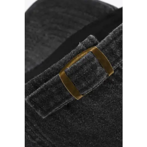 Black Denim Baseball Cap