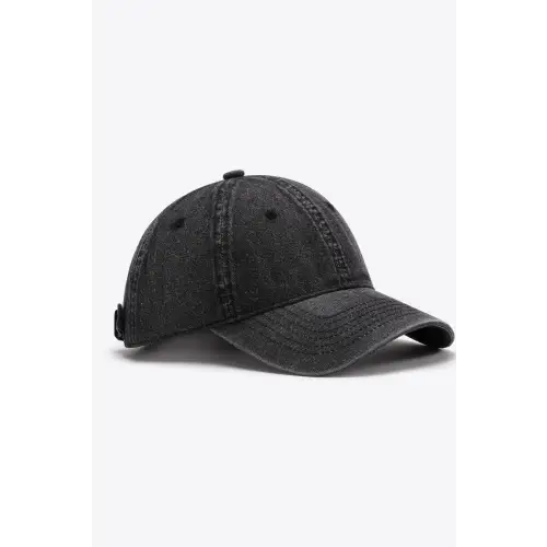 Black Denim Baseball Cap Black One Size