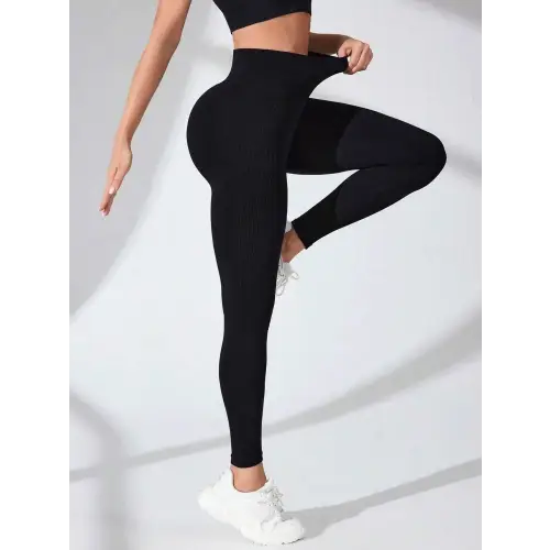 Sleek Black High Waist Workout Leggings