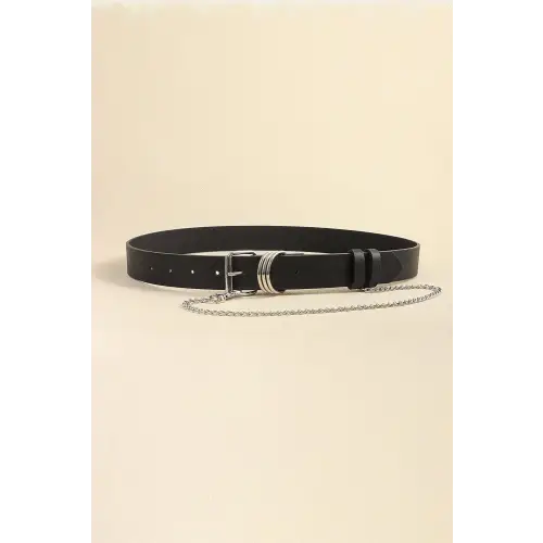 Black Alloy Chain Belt Black One Size