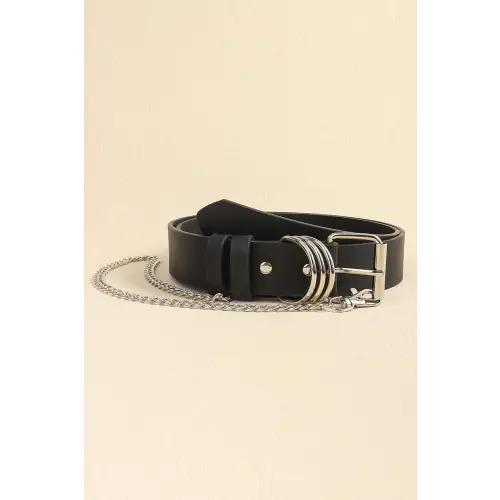 Black Alloy Chain Belt