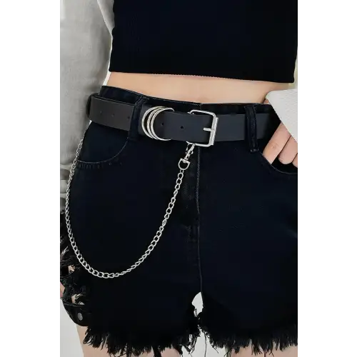 Black Alloy Chain Belt