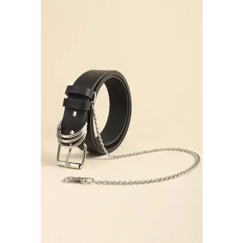 Black Alloy Chain Belt